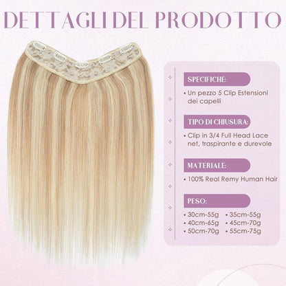 Echthaar Clip-Ins Blond Balayage 55cm