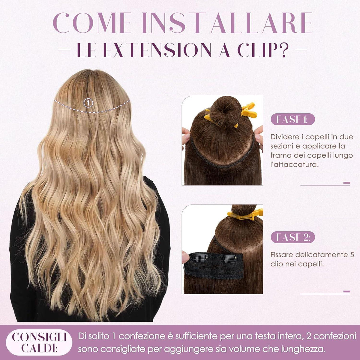 Clip-in Echthaarverlängerung Mittelbraun 35cm