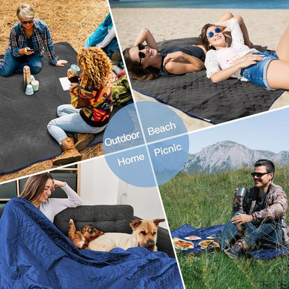 Wasserdichte Outdoor Picknickdecke 140x200 cm Blau