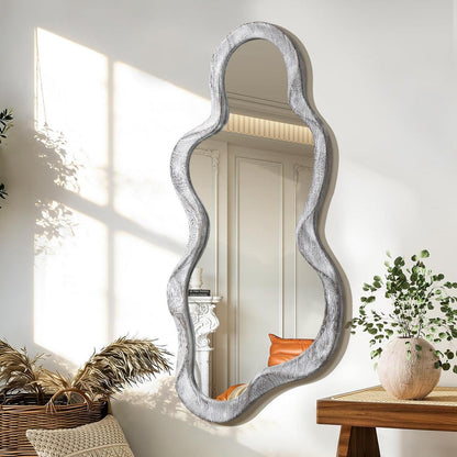 Wolken Wandspiegel Holzrahmen Asymmetrisch Modern 76x36cm