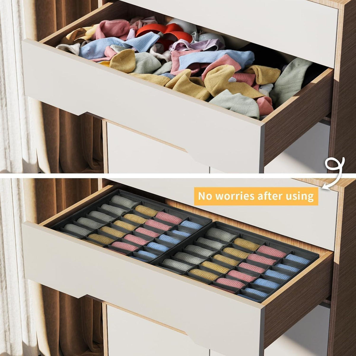 Faltbare Aufbewahrungsbox 24 Zellen – Socken & Unterwäsche Organizer