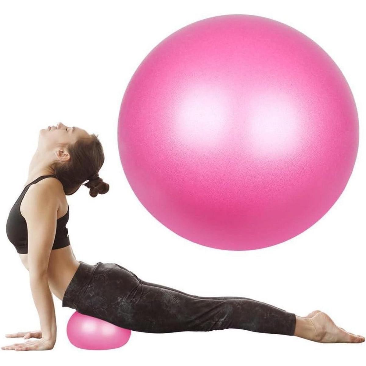 Gymnastikball 25cm Rosa mit Strohhalm für Yoga & Pilates
