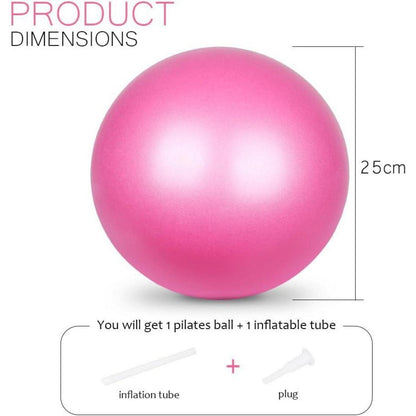 Gymnastikball 25cm Rosa mit Strohhalm für Yoga & Pilates
