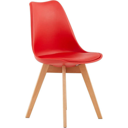 4 Esszimmerstühle skandinavisches Design, rot