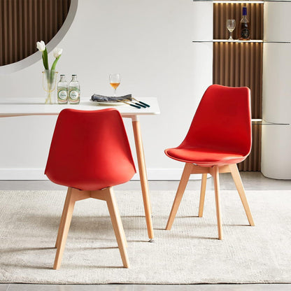 4 Esszimmerstühle skandinavisches Design, rot