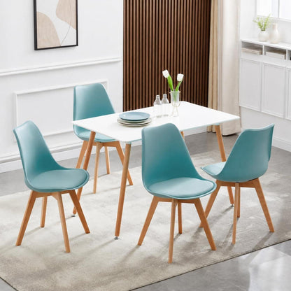 8 Esszimmerstühle Bugholz, Hellhimmelblau, Skandinavisch