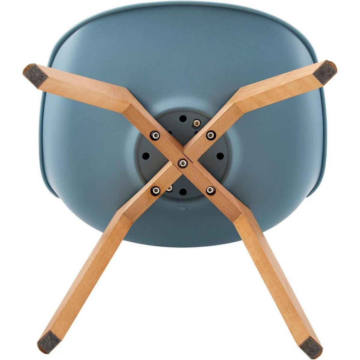 Esszimmerstühle Set 8 Buche Holz, Skandinavisch, Morandi Lichtblau