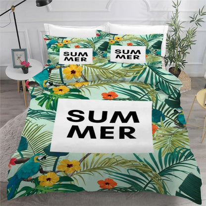 Palmenblatt Bettwäsche Set 135x200 cm - 4tlg. Mikrofaser