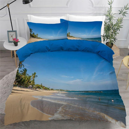 3teiliges Mikrofaser Bettwäsche-Set Ozean 220x240 cm