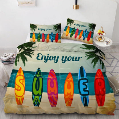 Bettwäsche Set Palme 220x240 cm - 3-teilig Mikrofaser
