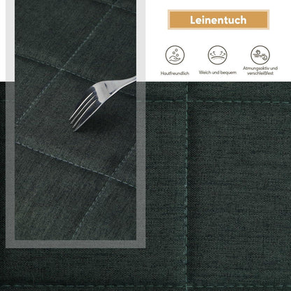 Gepolsterter Esszimmerstuhl mit Armlehnen & Leinenbezug Grün