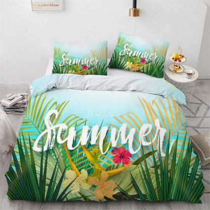 ROUSKI Palmenblatt Bettwäsche Set 220x240 cm - 3-teilig