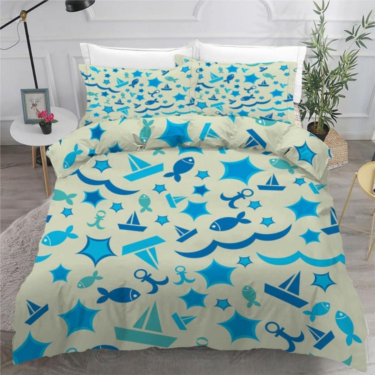 Anker 3teilig Bettwäsche Set 220x240 cm Mikrofaser