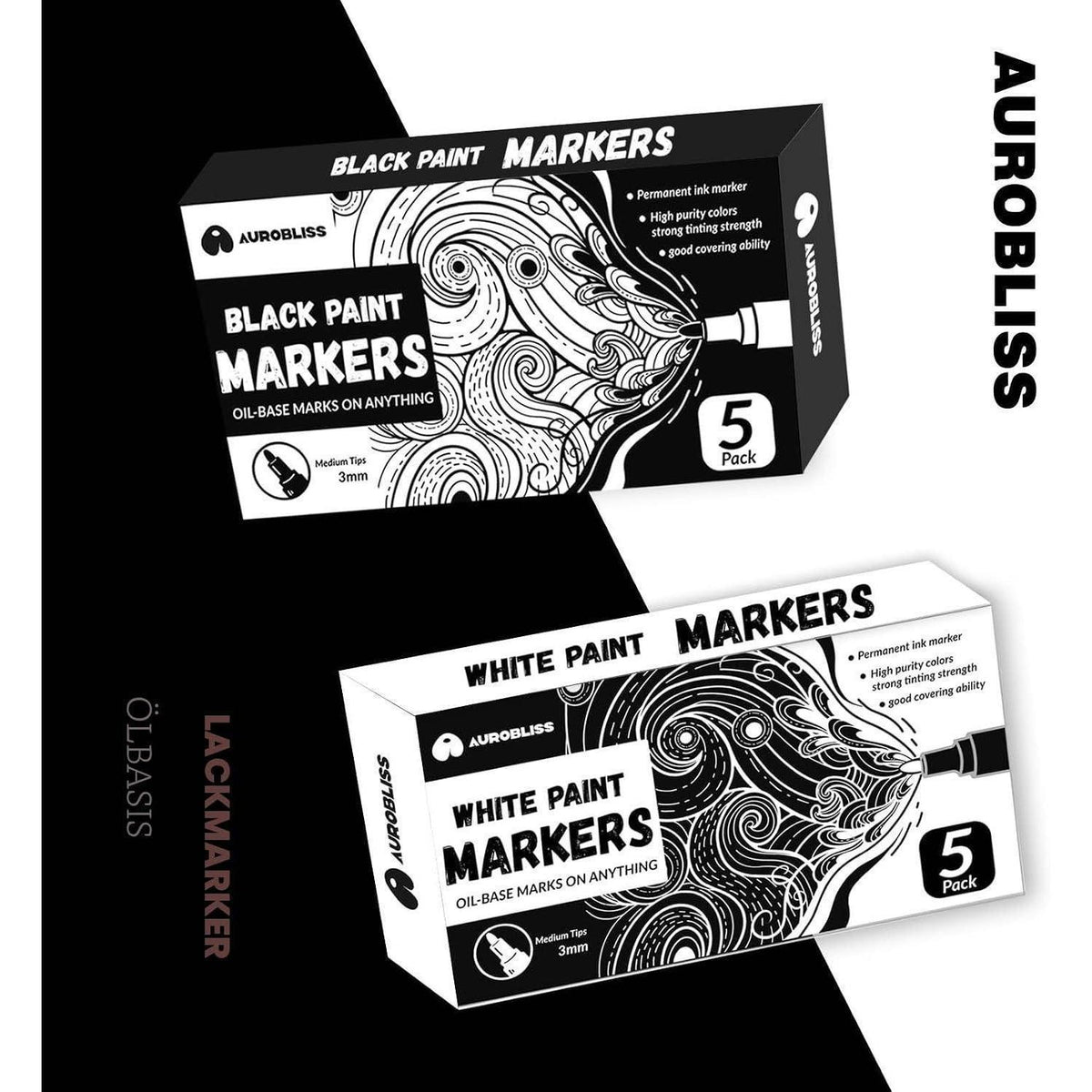 Lackmarker Weiß 5er Set – Wasserfest für Reifen, Holz & mehr