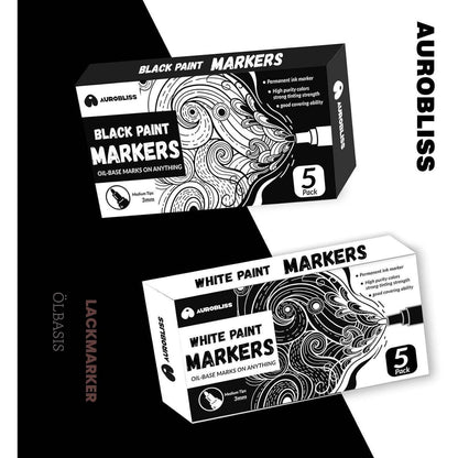 Lackmarker Weiß 5er Set – Wasserfest für Reifen, Holz & mehr