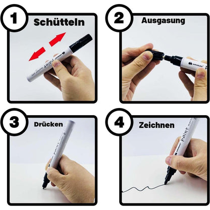 Lackmarker Weiß 5er Set – Wasserfest für Reifen, Holz & mehr