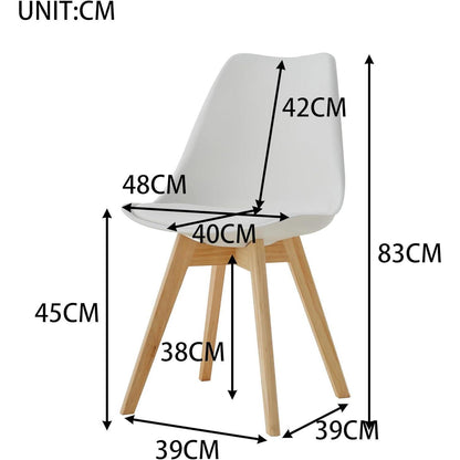 Esszimmerstuhl-Set 8er-Set Weiß | Massivholzbeine & Ergonomisch