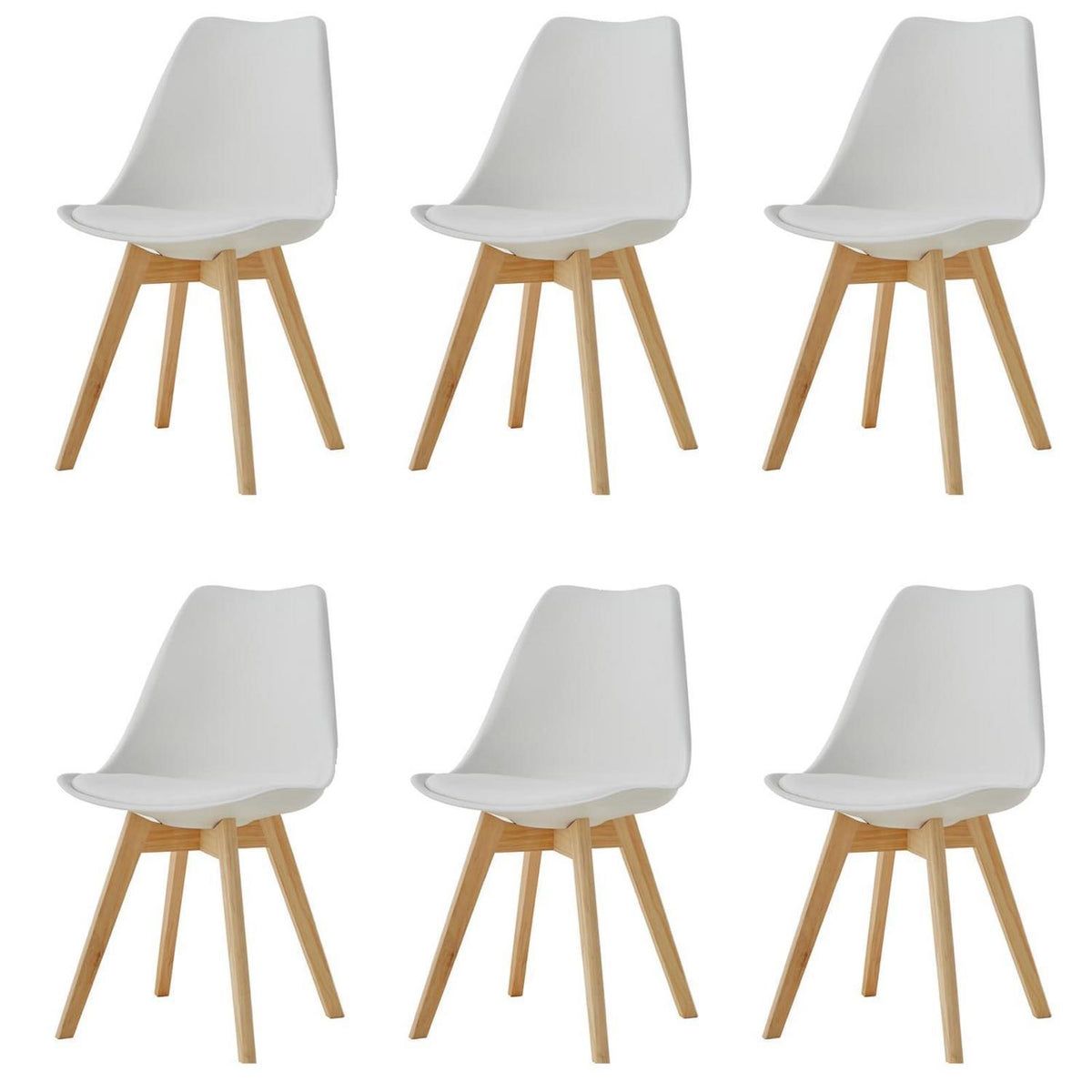 6 Esszimmerstühle Weiß – Massivholzbeine & Ergonomisch