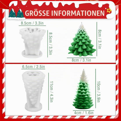 Silikon Gießform Weihnachtsbaum – 2er Set für Kerzen & DIY
