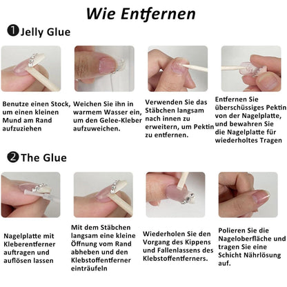 24er Set French Press on Nails - Weiße Falsch Nägel Kurz