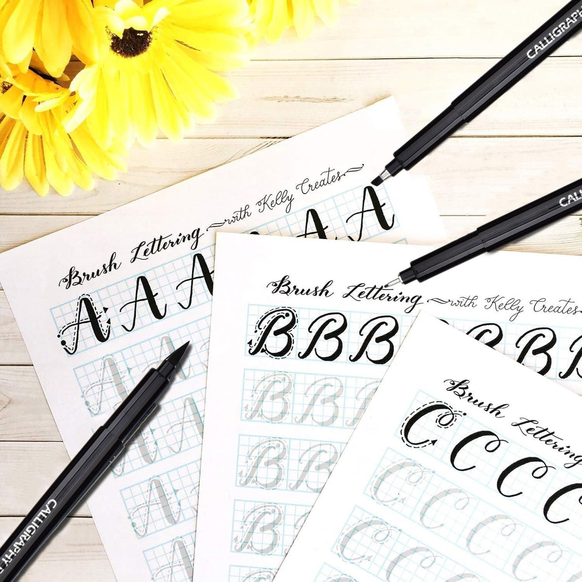 Kalligraphie Stifte Set 10 Größen Schwarz Schnelltrocknend