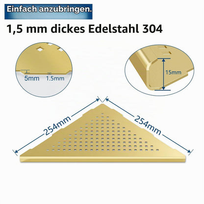 Eckduschregal Edelstahl Gold – 2er Set mit Anleitung
