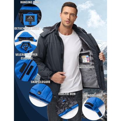 Herren Skijacke Wasserdicht & Warm – Dunkelgrau für Ski & Outdoor