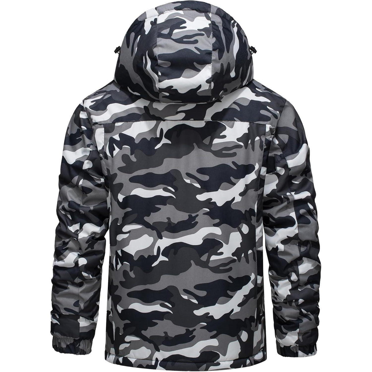 Herren Skijacke Wasserdicht & Warm – Outdoor Winterjacke Schwarz Camo