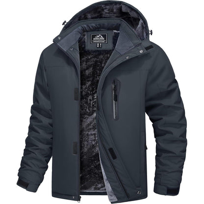 Herren Skijacke Wasserdicht & Warm – Dunkelgrau 3XL