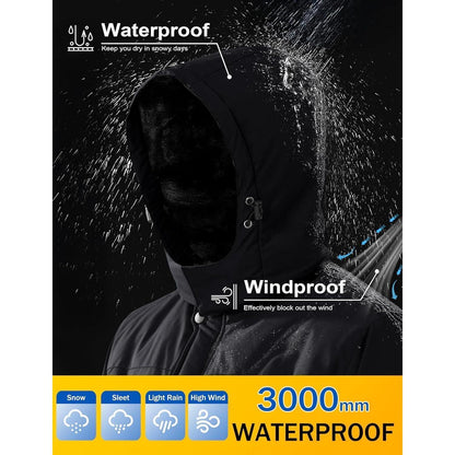 Herren Skijacke Wasserdicht & Warm – Schwarz