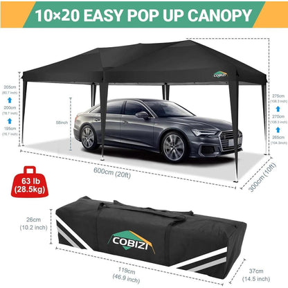 Faltpavillon 3x6m wasserdicht mit 6 Seitenwänden & Tasche