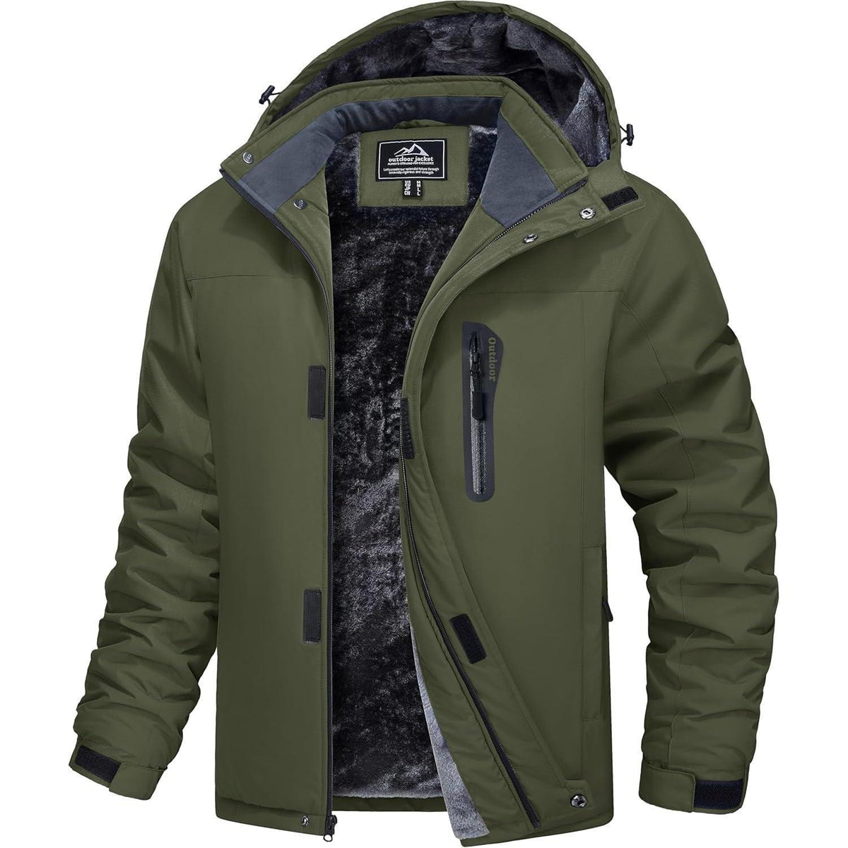Herren Skijacke Wasserdicht & Warm – Armeegrün