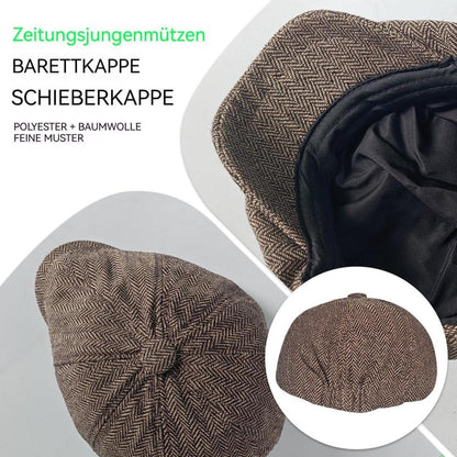 Herren Schiebermütze Winter - Gatsby Newsboy Cap Kaffee