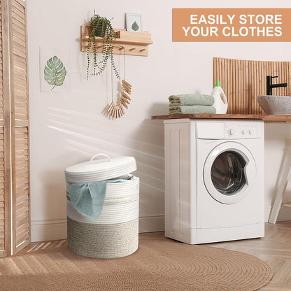 Faltbarer Wäschekorb mit Deckel – Braun, 40L