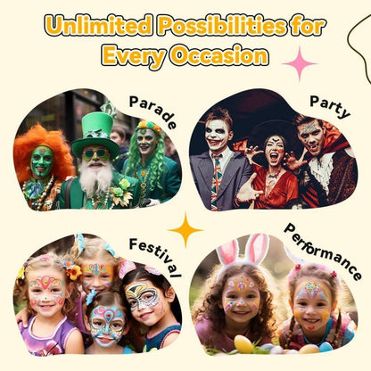 Kinderschminke Set Regenbogen Split Cake Palette für Fasching & Halloween