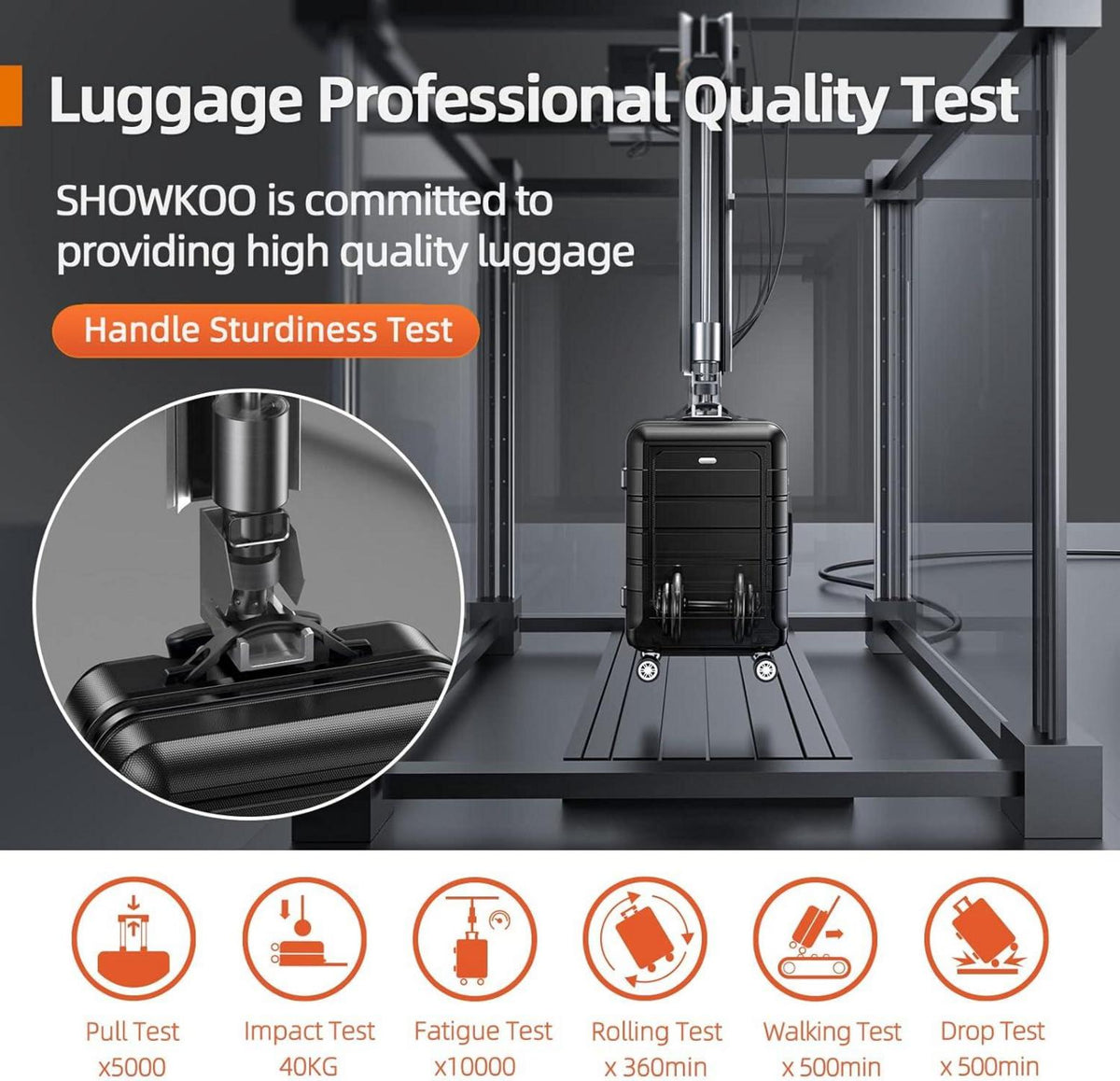 SHOWKOO XL Hartschalenkoffer Leicht 77cm TSA-Schloss Schwarz