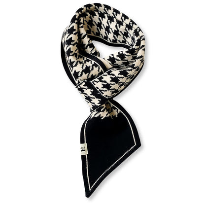 Gestrickter Schal Damen mit Hahnentritt & Leo Muster