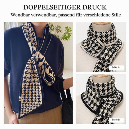 Gestrickter Schal Damen mit Hahnentritt & Leo Muster