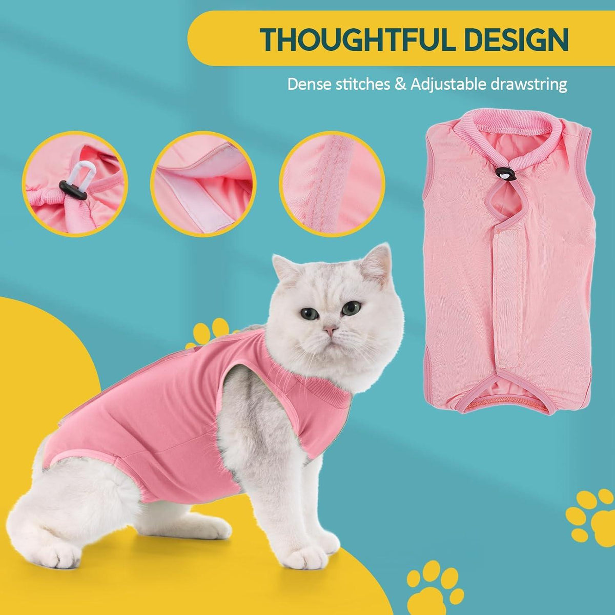 Katzenbody Erholungsanzug Modal Recovery Kastration Entwöhnung Suit S-Rose