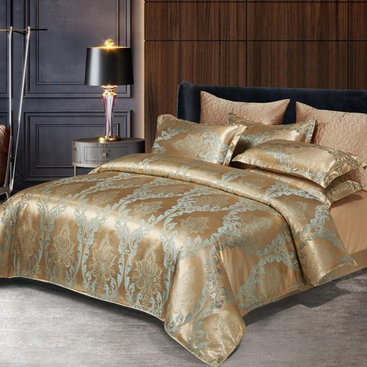 Goldene Satin Bettwäsche 135x200cm - 4tlg. Set