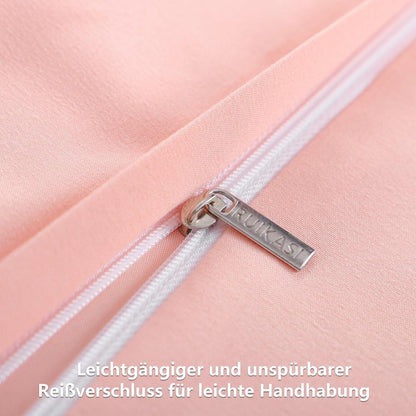 Bettwäsche Set 155x220 2tlg. Rosa Mikrofaser Reißverschluss