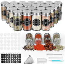 24er Set Gewürzgläser 100ml mit Streueinsatz & Etiketten