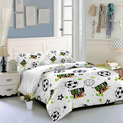 Fußball Bettwäsche Set für Kinder mit Graffiti-Druck 200x200 cm