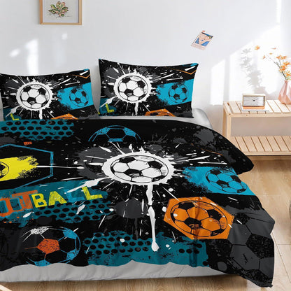 Fußball Bettwäsche Set für Kinder mit Graffiti-Druck 200x200 cm