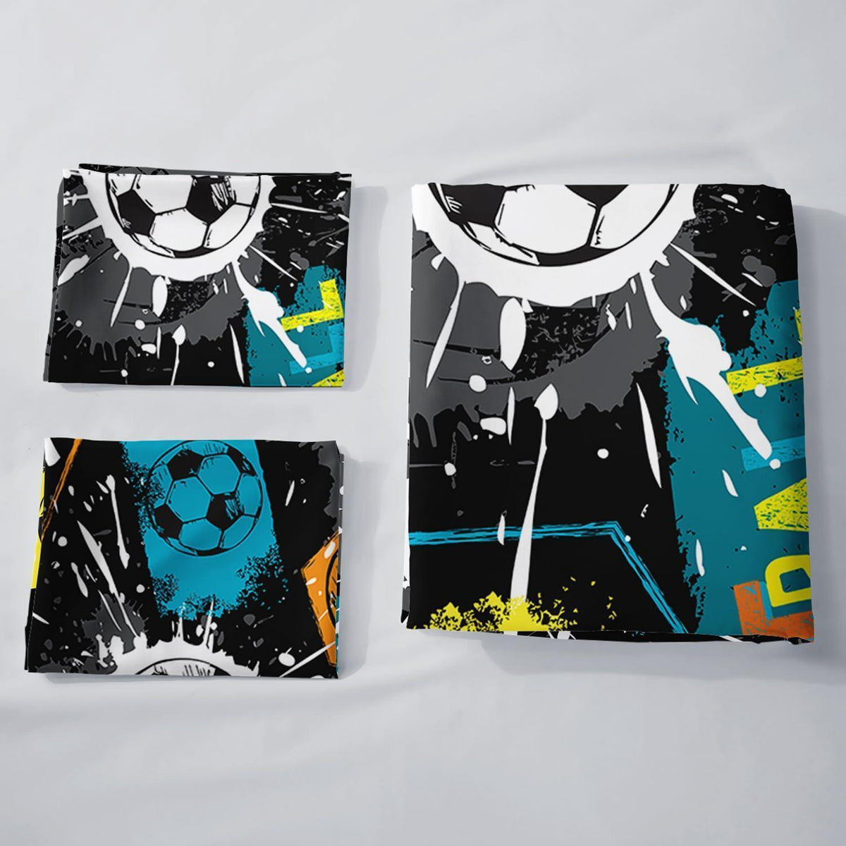 Fußball Bettwäsche Set für Kinder mit Graffiti-Druck 200x200 cm