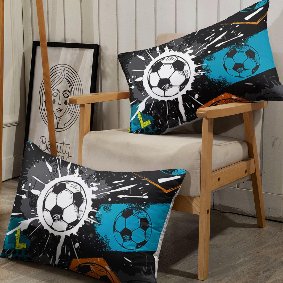 Fußball Bettwäsche Set für Kinder mit Graffiti-Druck 200x200 cm