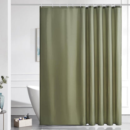 Duschvorhang Überlänge Salbei Grün 200x200cm mit Haken