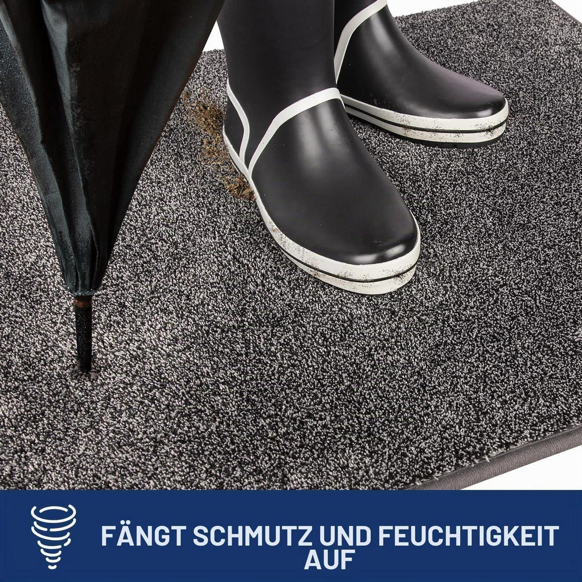 Schmutzfangmatte 180x270 cm – Hellgrau-Schwarz Fußmatte für Innen