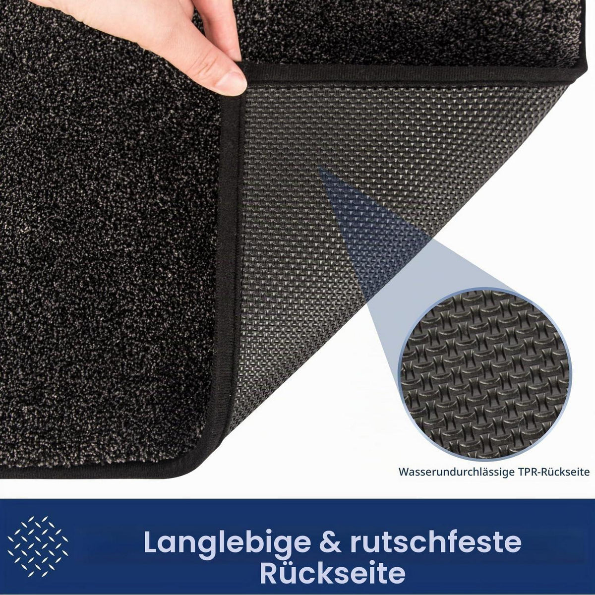 Schmutzfangmatte 180x270 cm – Rutschfest & Waschbar, Holzkohle