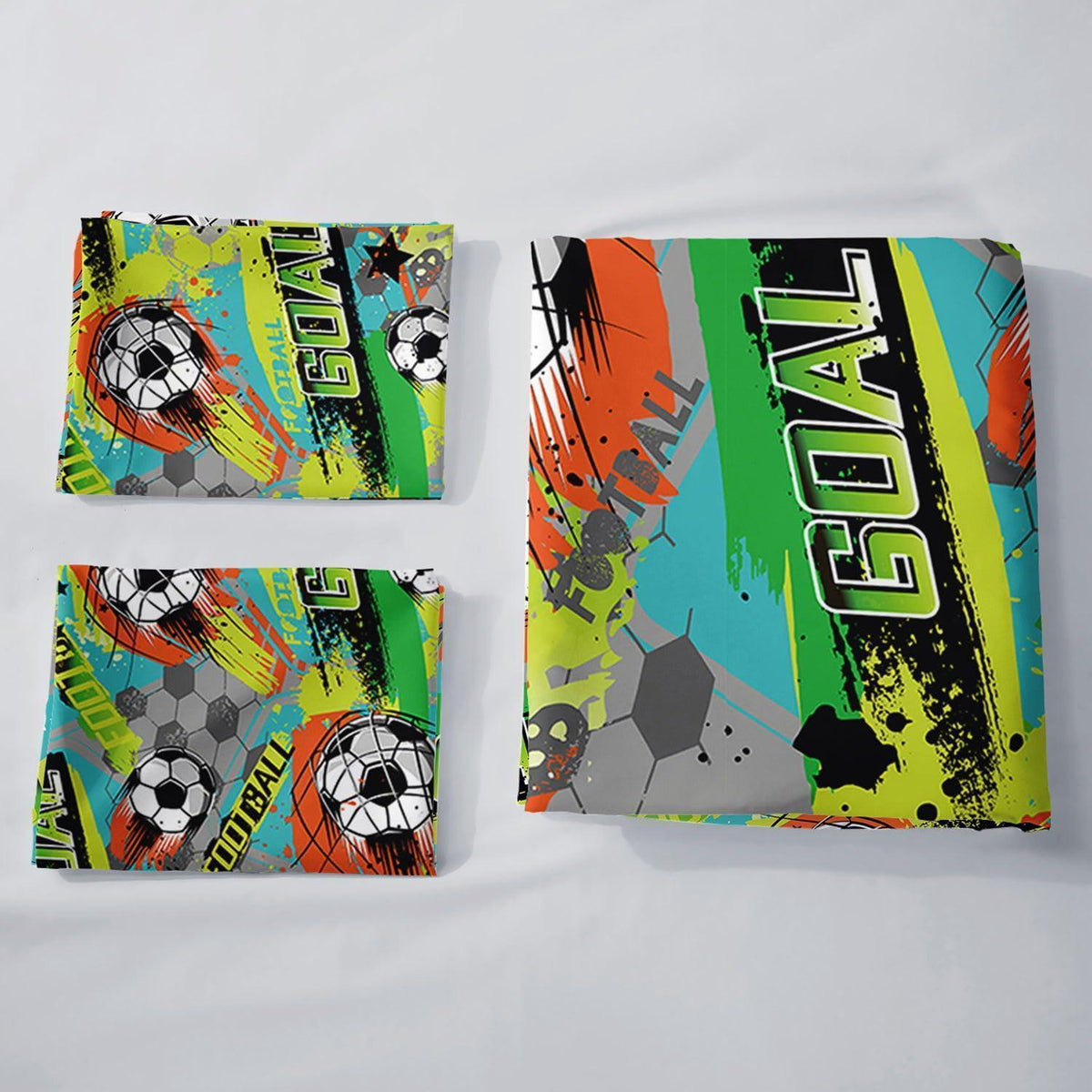Fußball Bettwäsche Set für Kinder – Graffiti Cartoon Design 200x200cm